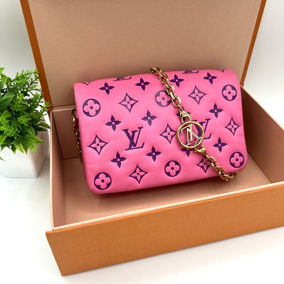 Louis Vuitton Coussin Pochette Monogram Embossed Lambskin Authentic microchip ❤️ - Picture 1 of 11